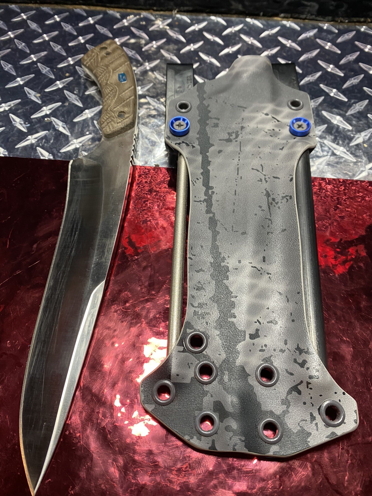 Buck 535 Moose Skinner Kydex Sheath W/ Ferro Rod &400grit (Knife Not