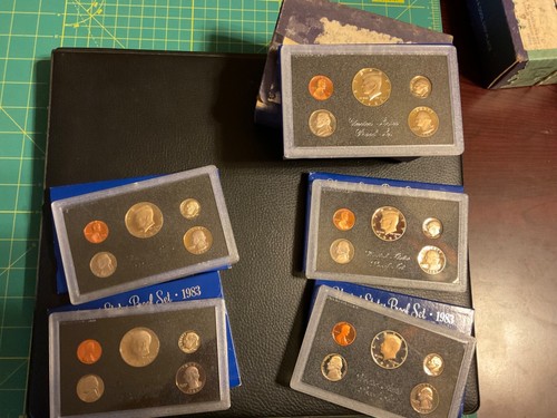 Box of (5) 1983 S United States Proof Sets in opened box