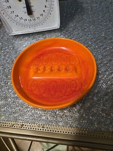 Vintage Mid Century Modern Royal Haeger Ceramic Ashtray  Orange U.S.A 