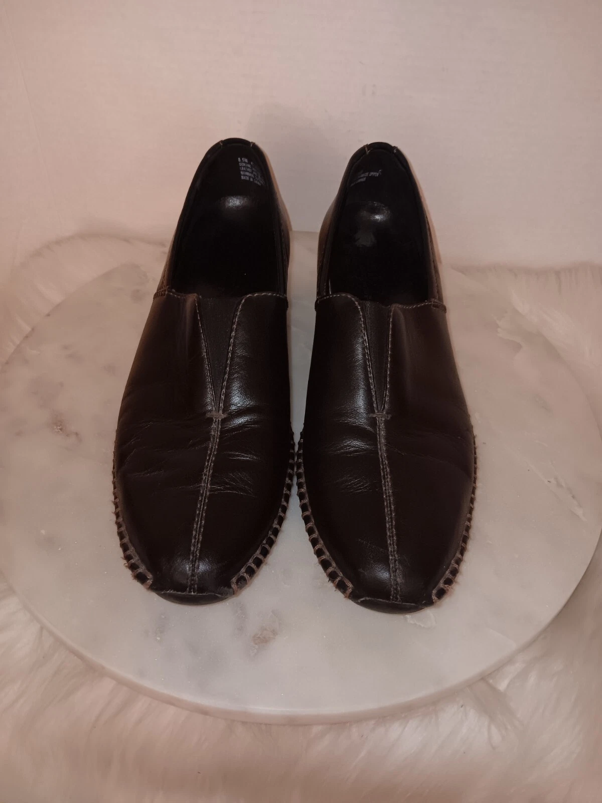 Scarpe mocassino Timberland donna taglia 8 5M slip on pelle nera 47385 comode