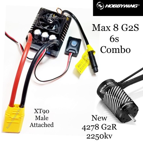 RCP-RTR Hobbywing EZRUN Max 8 G2S ESC (1) XT90 Male & New 4278 2250kv G2R Combo