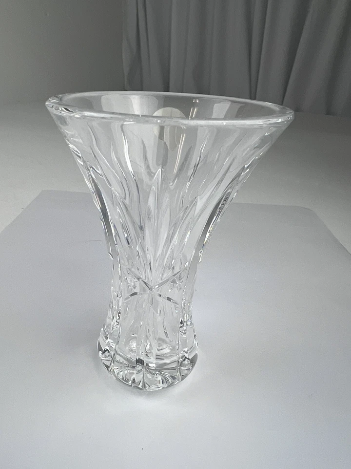 Vintage Waterford Clear Cut Crystal Flare Bud Vase 1996 Cunningham Signed MINT - Image 2 of 4