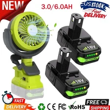 For RYOBI ONE 18V Camping Fan Cordless Hybrid Tool Fan P108 P106 P105 Battery