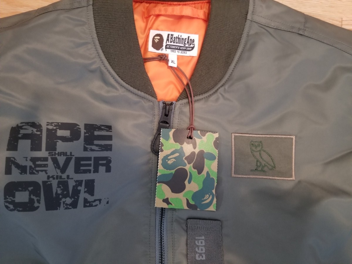 OVO × Bape Loose Fit Jacket × Size XL × New With Tags OVO × Bape Loose Fit Jacket × Size XL × New With Tags