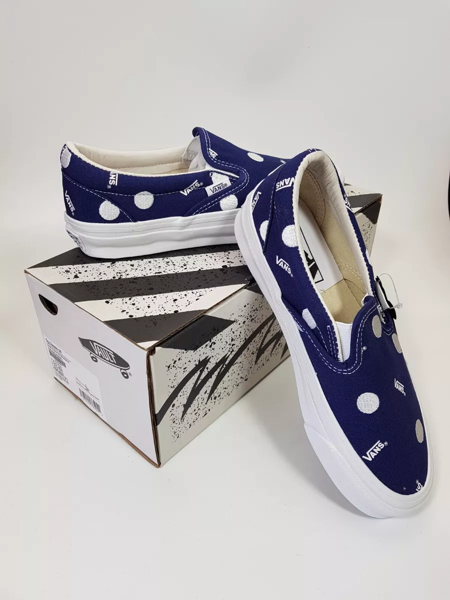 VANS VAULT UA OG CLASSIC SLIP ON LX POLKA DOT BLUEPRINT TRAINERS SHOES