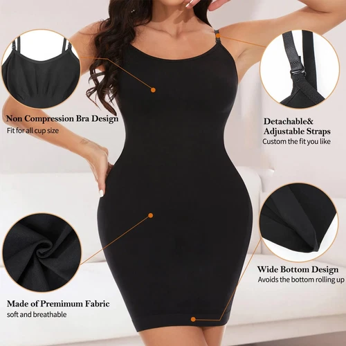 Seamless Shapewear Slips for Under Dresses Women Tummy Control Full Slip Shaper - Picture 12 of 33