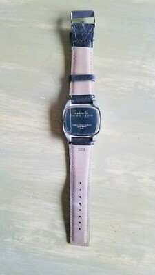 Kenneth Cole Reaction Leather/Suede Black Studded Square Gunmetal Face Watch Kenneth Cole Reaction Retro Square Black Face Dark Leather  main image 3