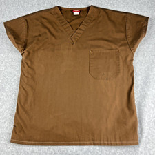 Dickies Scrubs Womens Sz XS Beige V Neck Short Sleeve Pockets Medicalwear