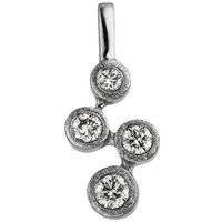 AnhäNger Mit 4 Diamanten Brillanten 0,13 Ct. 585 Gold WeißGold Halsschmuck Damen