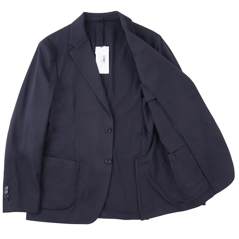 Traje Lardini Slim-Fit Sólido Azul Marino Elástico Lana 42R (Eu 52) Nuevo con Etiquetas Foto 3 de 4