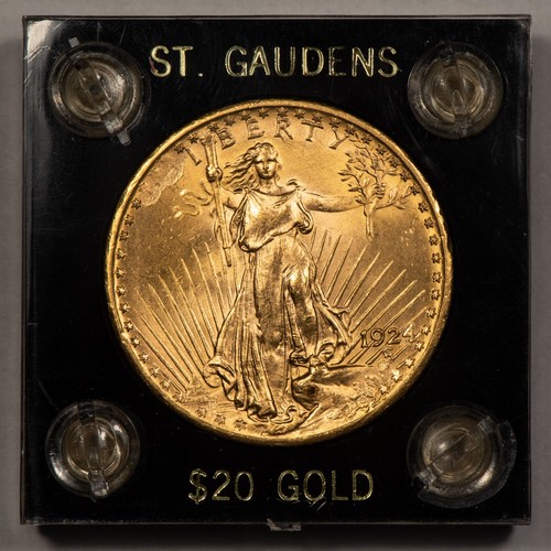 1924 Saint Gaudens Gold Double Eagle Mint Error Stk Thru Strong BU