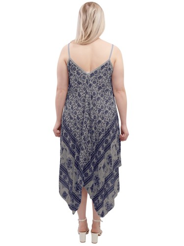 Maxi vestido de verano italiano con tirantes estampado de playa con cuello en V sin mangas para mujer - Imagen 33 de 253