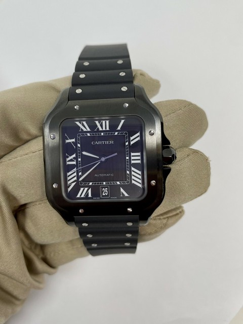 Cartier Santos Men's Black Watch 
