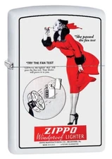 Zippo Windy, Zippo Fan Test Lighter, White Matte NEW IN BOX