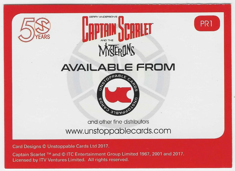 Captain Scarlet And The Mysterons 50 Years Unstoppable Cards Promo Card PR1 2017 - Image 2 of 2