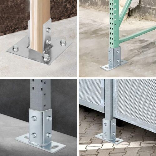 (4) 4 Hole Post Base, 6" Square for 1-5/8" Strut Channel, Side Orientation - Picture 5 of 5