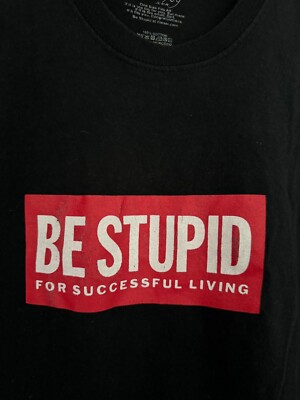 Diesel BE STUPID FOR SUCCESSFUL LIVING Men Tee Black Rare