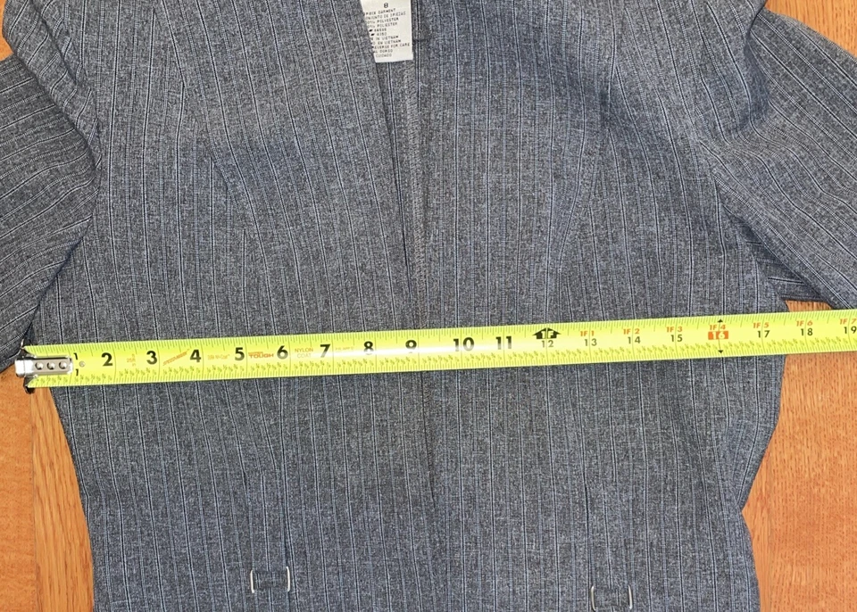 Traje de mujer Perceptions gris a rayas 3 piezas talla 8 Foto 3 de 4