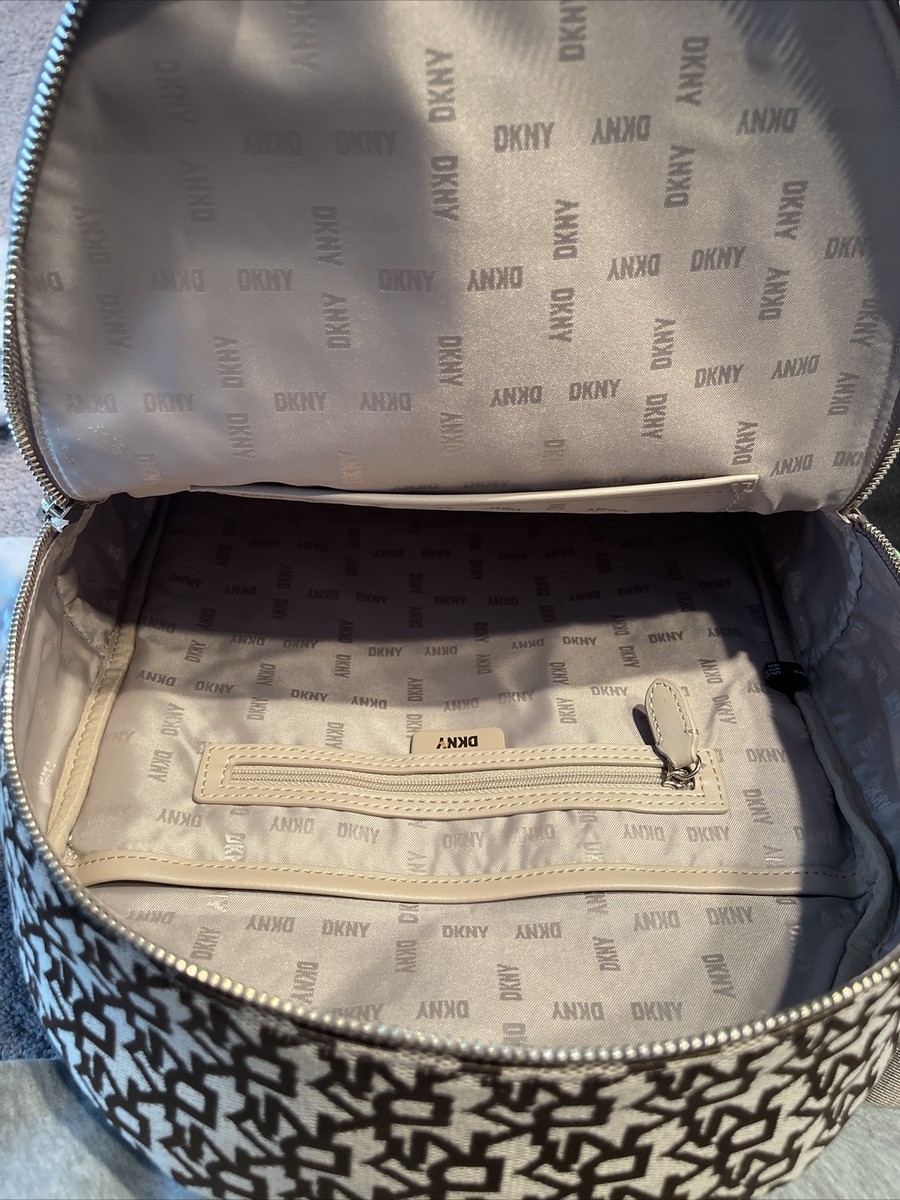 DKNY Carlita Beige and Brown Monogram Backpack New DKNY Carlita Backpack Brown MSRP $198 W/ Tags | eBay main image 2