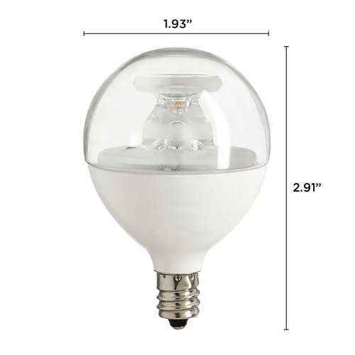 3 Pack LED G16.5 Globe Light Bulb 7W =60W Dimmable Candelabra E12 Vanity Clear - Picture 2 of 4