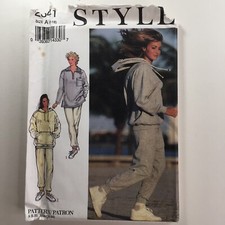 Style 2341 Hoodie Joggers Sweatshirt Pocket Loose Sport Ladies New Uncut Pattern