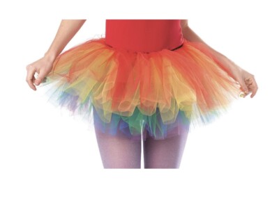Tutu Adult  Rainbow Colorful Petticoat Costume Accessory Sz S M 6
