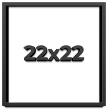 22x22 Shadow Box Frame Black | 1 inches Deep Real Wood Contemporary Shadowbox Di