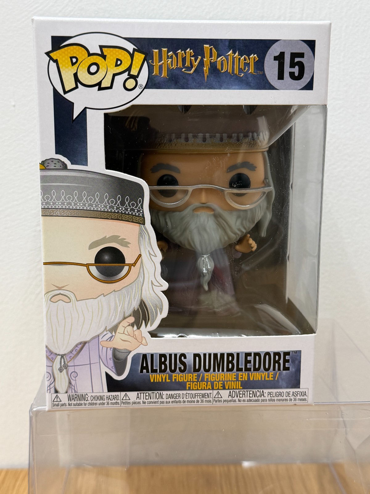 Funko Pop Movies: Harry Potter Dumbledore With Wand #15 + Free Pop Protector