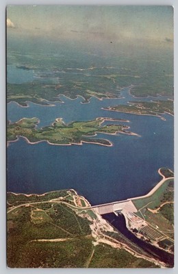 Postcard - Table Rock Lake & Dam, Missouri - Aerial View - 1950s, Unposted (Q60)