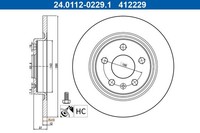 2X ATE 24.0112-0229.1 Bremsscheibe Hinten L/R Passt Zu: Volvo XC40 1.5-2.0H 10.1