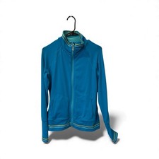 Alo Sz S Yoga Full Zip Performance Cool Fit Jacket Blue