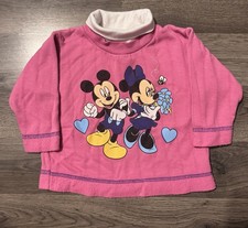 Vintage Mickey For Kids Crewneck Sweatshirt Mickey And Minnie Pink Infant 24 Mo