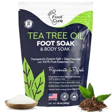 Tea Tree Oil Foot Soak with Epsom Salt - for Toenail Repair, Athletes Foot, Soft