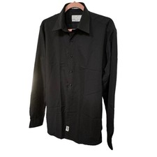 Neil Allyn Tuxedo Shirt Mens M 36/37 Black Wing Collar Long Sleeve Read Notes