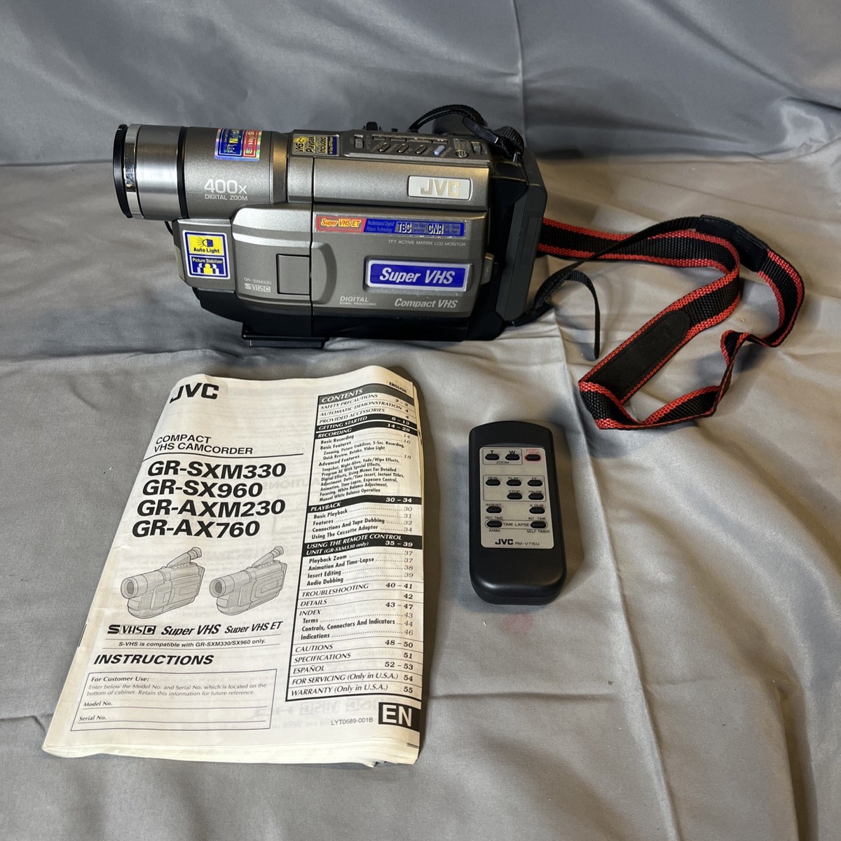 JVC GR-SXM330U 400X Digital Zoom SUPER VHS Compact Camcorder