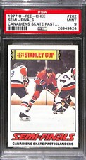 1977 O-PEE-CHEE OPC #262 CUP SEMI-FINALS/CANADIENS SKATE PAST ISLANDERS PSA 9 M