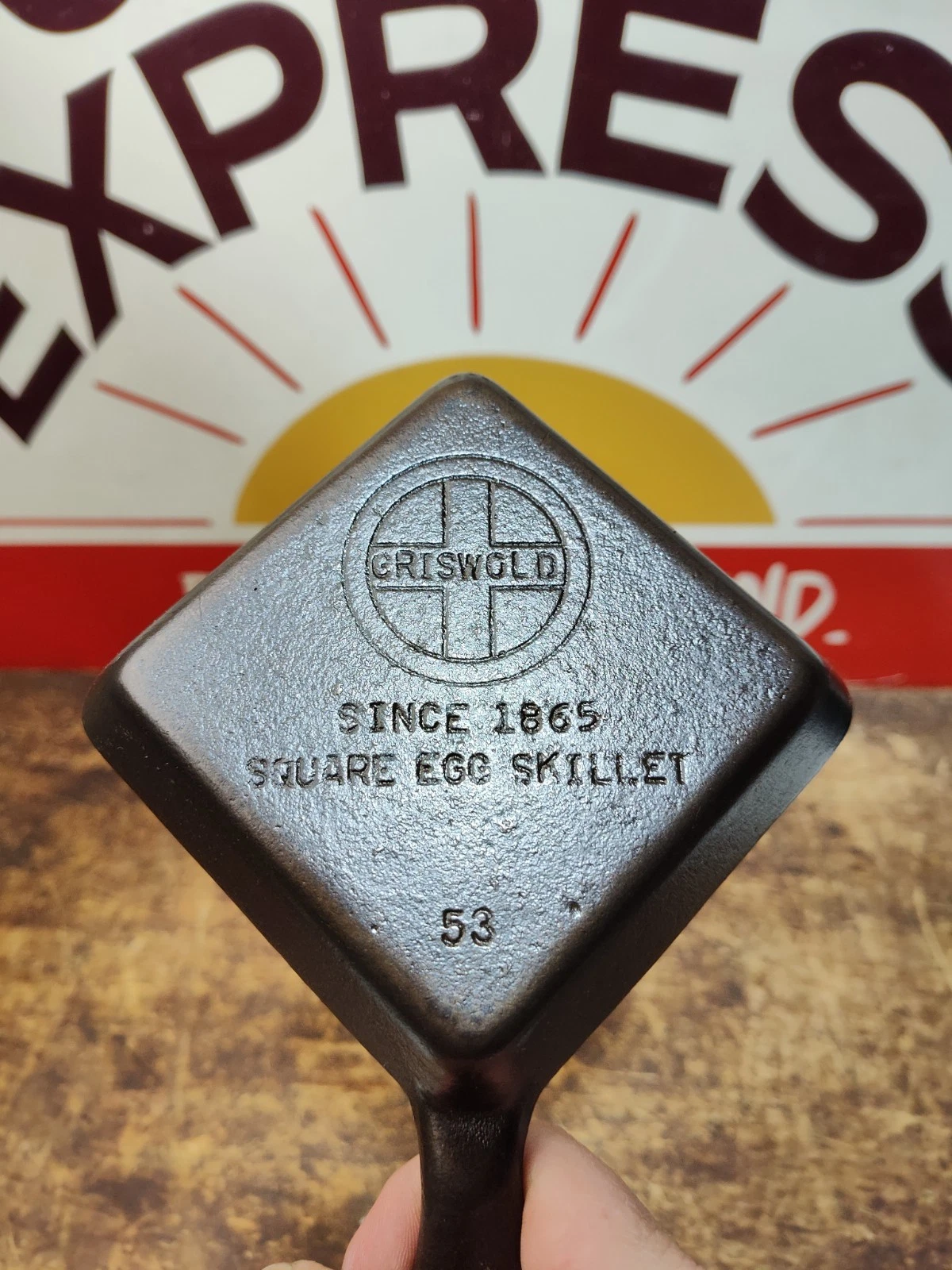 "Fully Restored" Griswold #53 Cast Iron Egg Skillet Pan Square Seasoned