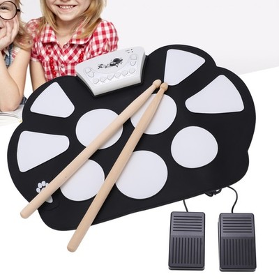 Roll Up Drum Kit 9 Pads Portable Electronic Drumsets Drums Practice Pad For DON