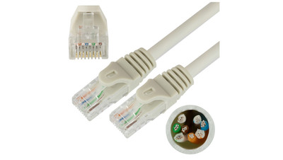 Patchcord UTP kat.5e kabel sieciowy LAN 2x RJ45 linka szary 25m NEKU