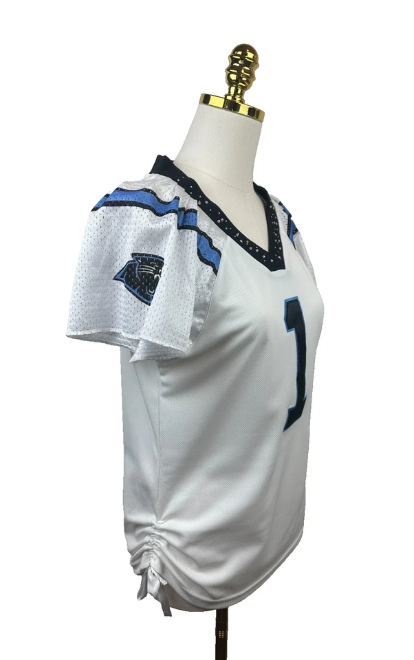 Camiseta deportiva Cam Newton Carolina Panthers estrás - única y rara para mujer - pequeña Foto 4 de 4