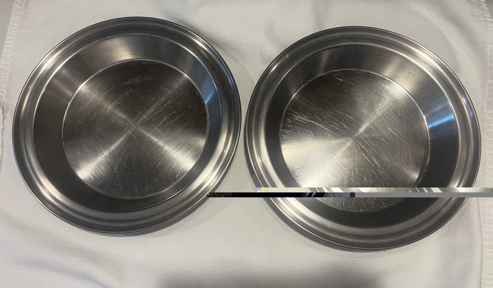 Two Vintage Lustre Craft Stainless Steel Pie Pans 9" x 1 1/4"
Opens in a new window or tab
