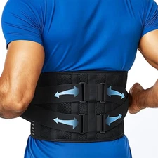 Back Brace Lower Back Pain Relief Adjustable Breathable Lumbar Support Belt Work