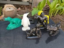 Vintage Mold-A-Rama Lot of 6 Brookfield Zoo Animals Plus 1 Milwaukee Rhino Plus 