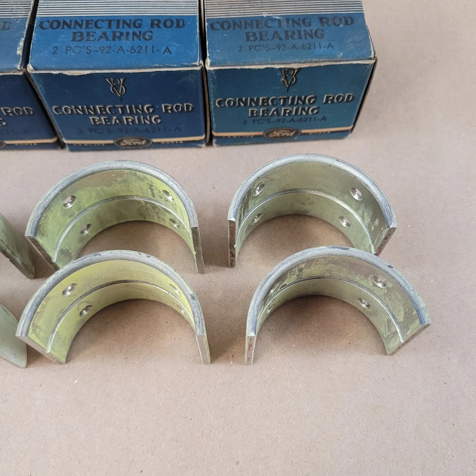 4 pares de rodamientos de varilla estándar 92A-6211-A Ford V8 1940 nuevo stock antiguo nuevo como nuevo Foto 3 de 4
