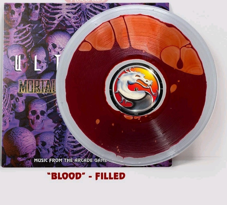 Mortal Kombat 4 Blood Filled Arcade Vinyl Record Soundtrack LP