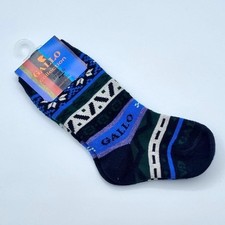 Baby Rooster Collection Peruvian Striped Cotton Navy Socks Age 3 / 7 Months