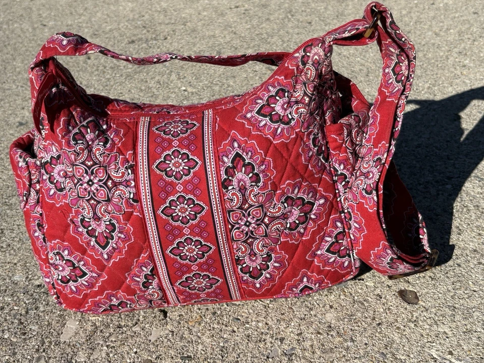 Bolso Bandolera Vera Bradley Hombro Francamente Rojo Escarlata Apenas Usado Gran Foto 2 de 4