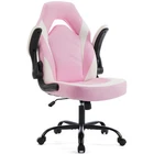 JHK Gaming Chair, (Pink) Office Computer Desk Adjustable Leather