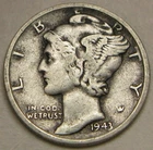 USA Mercury Dime 1943 S- Silver 0.9 - VF - 2140 *