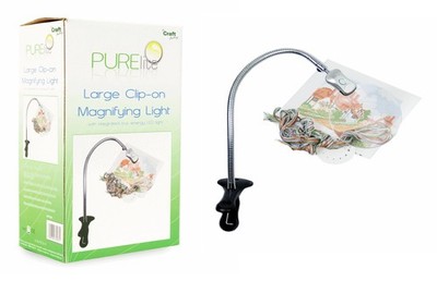 PURElite großes Clip On LED Vergrößerungslicht Freisprech Nägel Handarbeit
